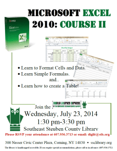 Excel II Workshop