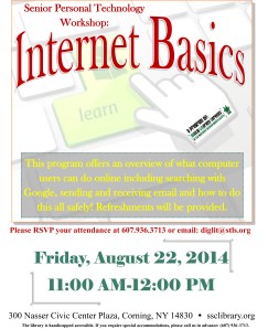 Senior Personal Technology  Internet Basics August 22, 2014