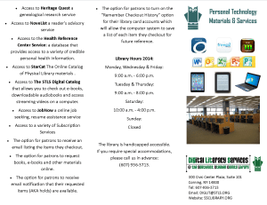 Personal Technology Materials & Services Brochure Side A