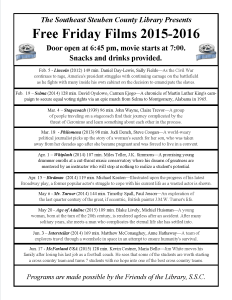 Friday Night Free Films @ SSCL Winter/Spring 2016